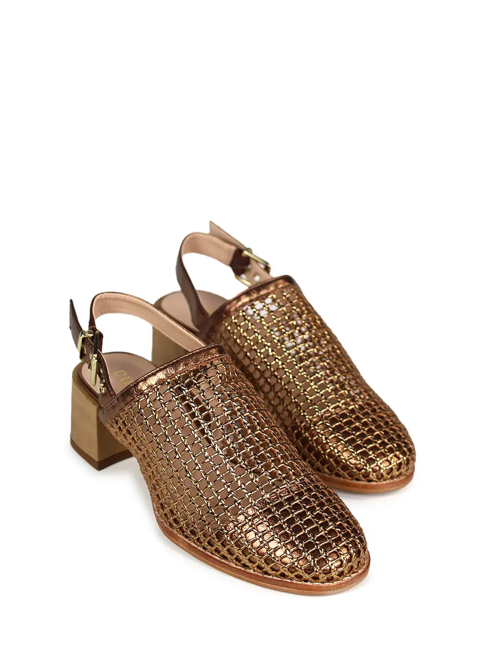 Metallic Brown Leather Sandals