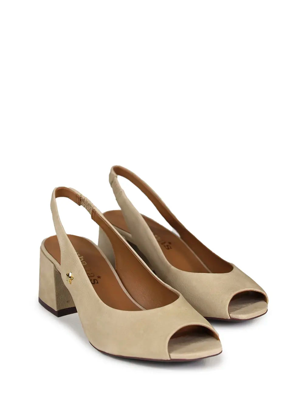 Sandália Peep Toe em Pele Beige