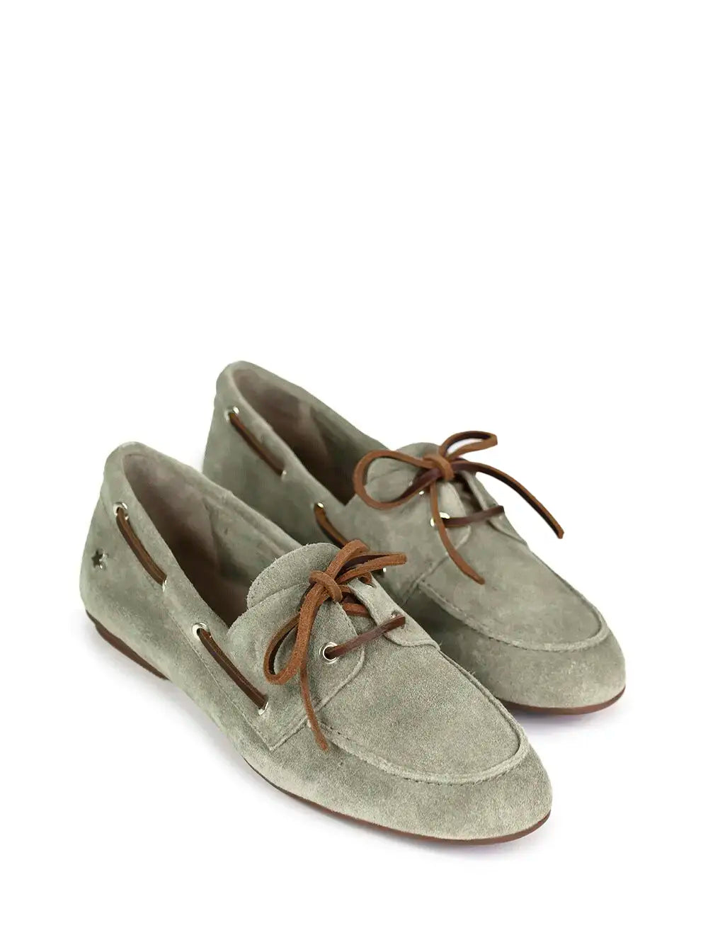 Brown Suede Loafers with Bow
