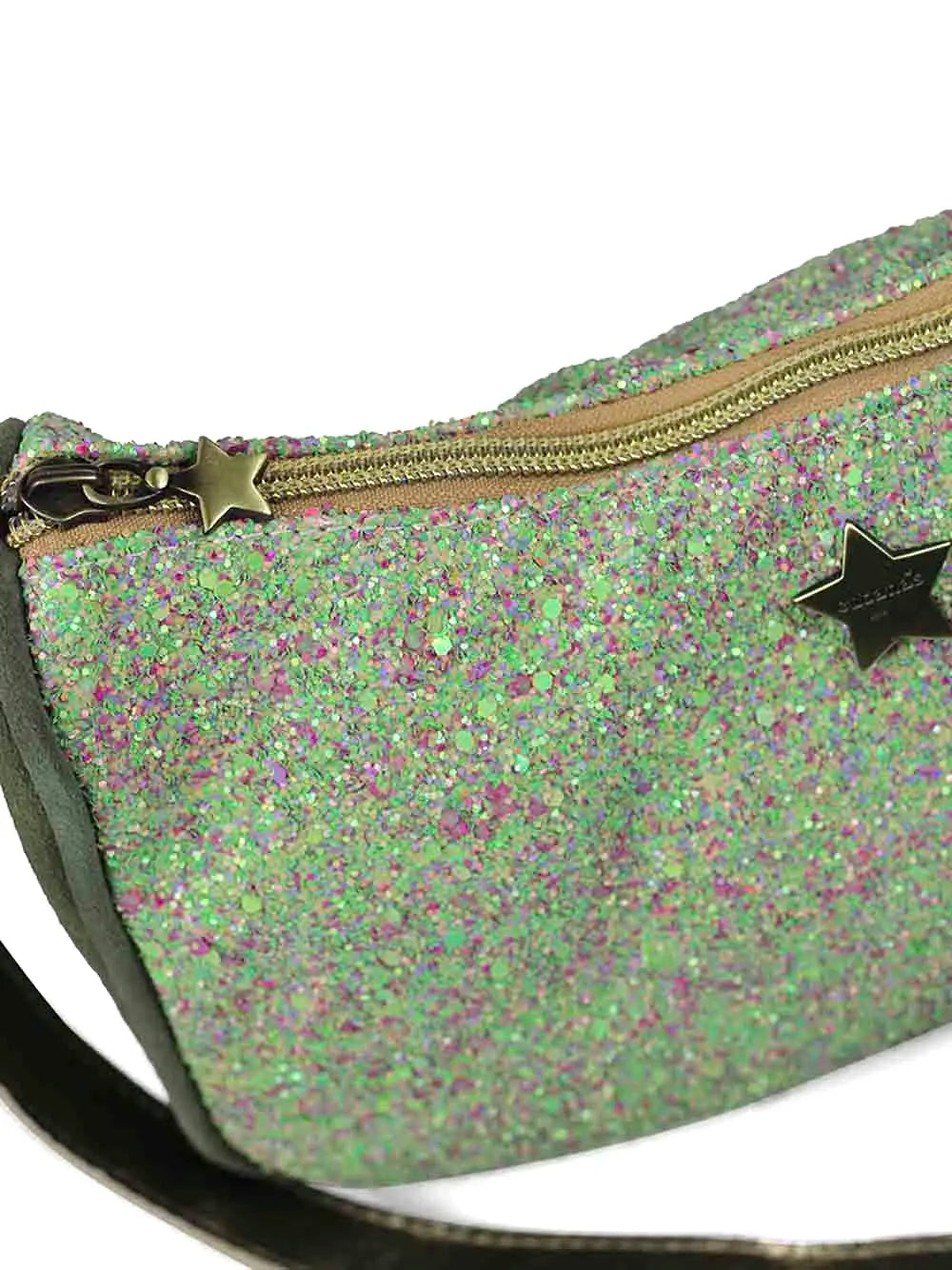 Mala Mini em Camurça Verde com Glitter