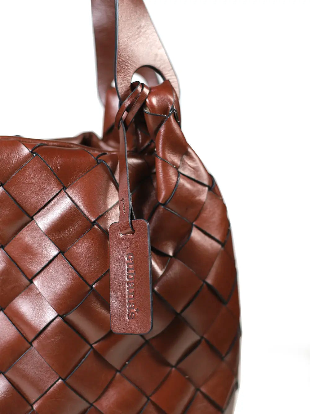 Braided Brown Leather Bag