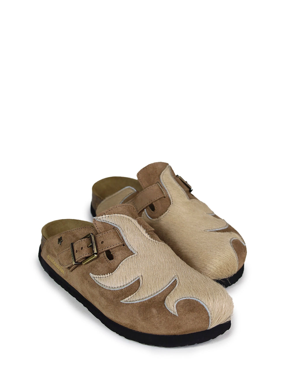 Maria Camel Suede and Fur Sandals
