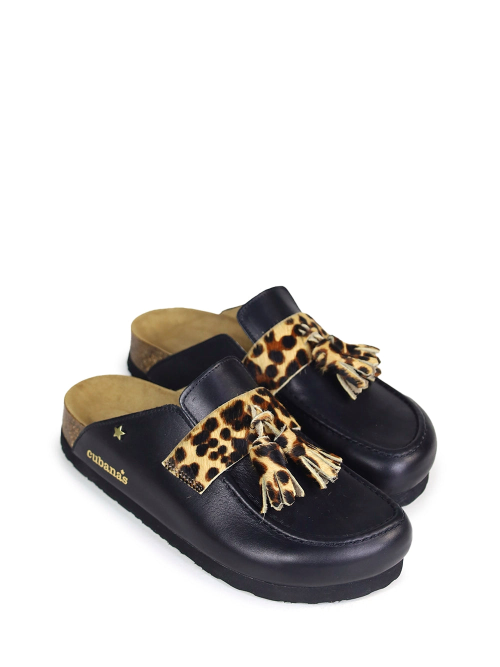 Maria Leather and Leopard Print Sandals
