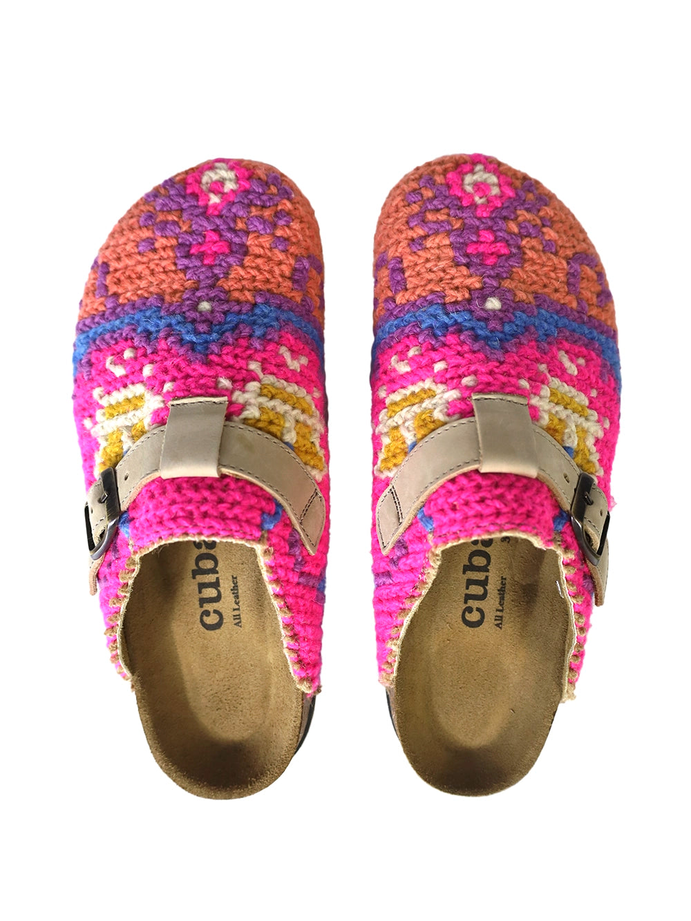 "Ti Maria" Pink Arraiolos Wool Sandals