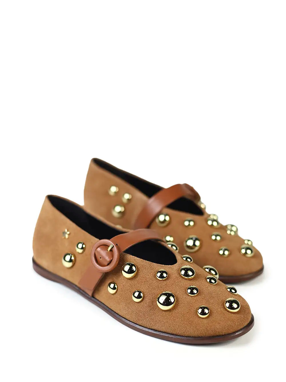 Sabrina in Brown Suede and Studs