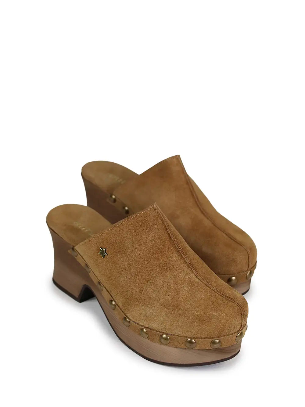 Brown Suede Block Heels with Platform