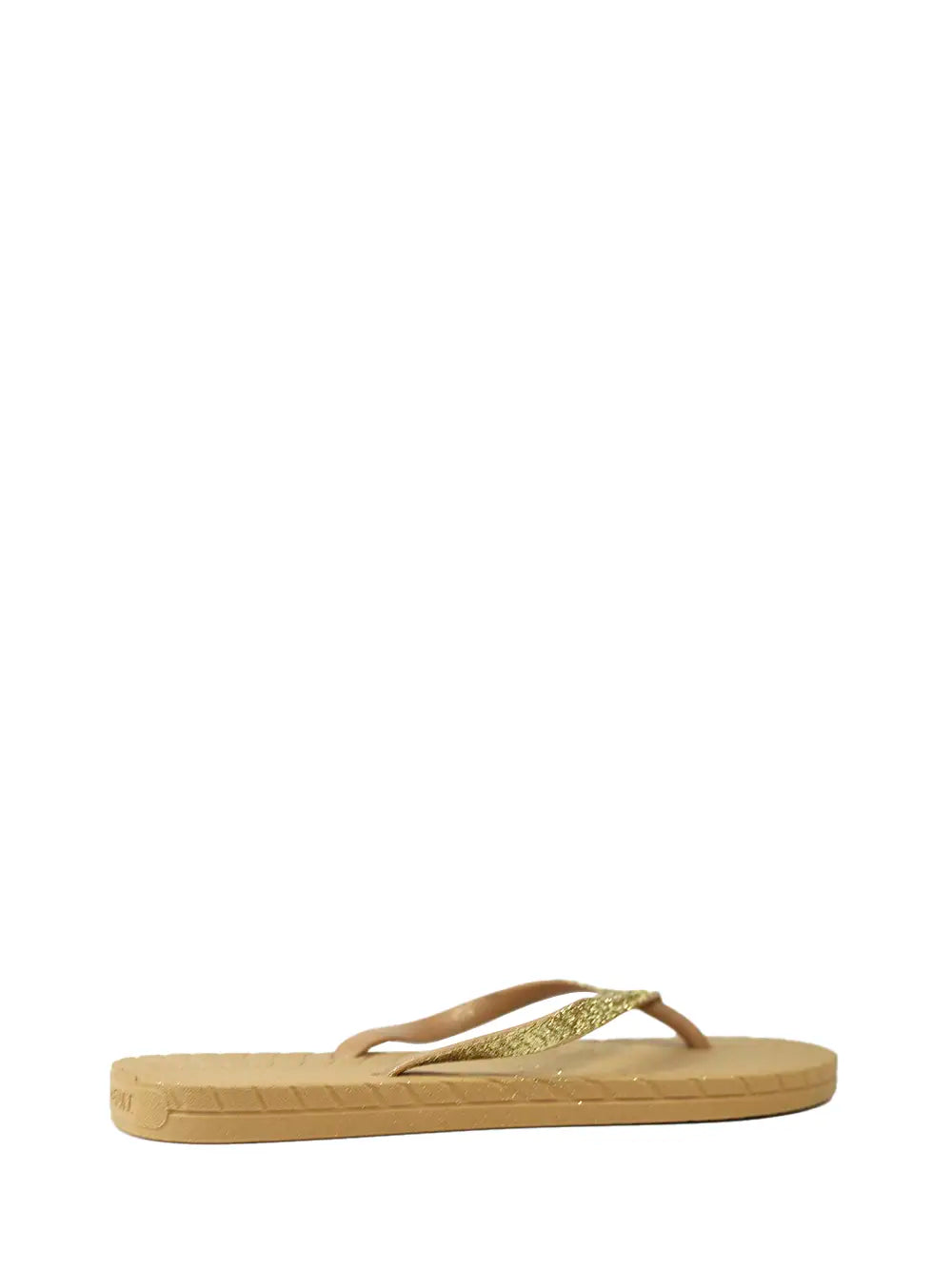 Chinelo Beige e Tira com Glitter