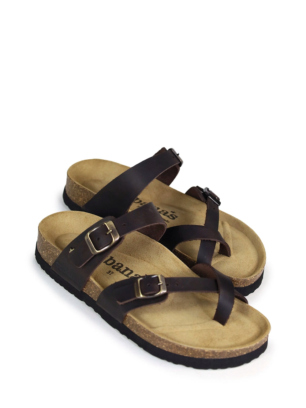 Nazaré Brown Leather Strappy Sandals