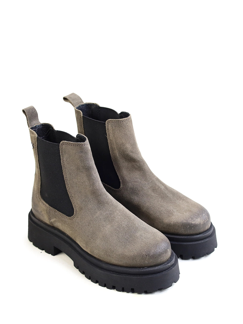 Grey Suede Boot with Lug Sole
