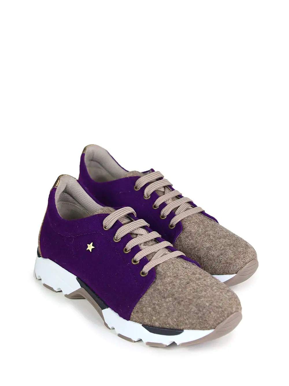 Purple and Grey Burel Sneakers