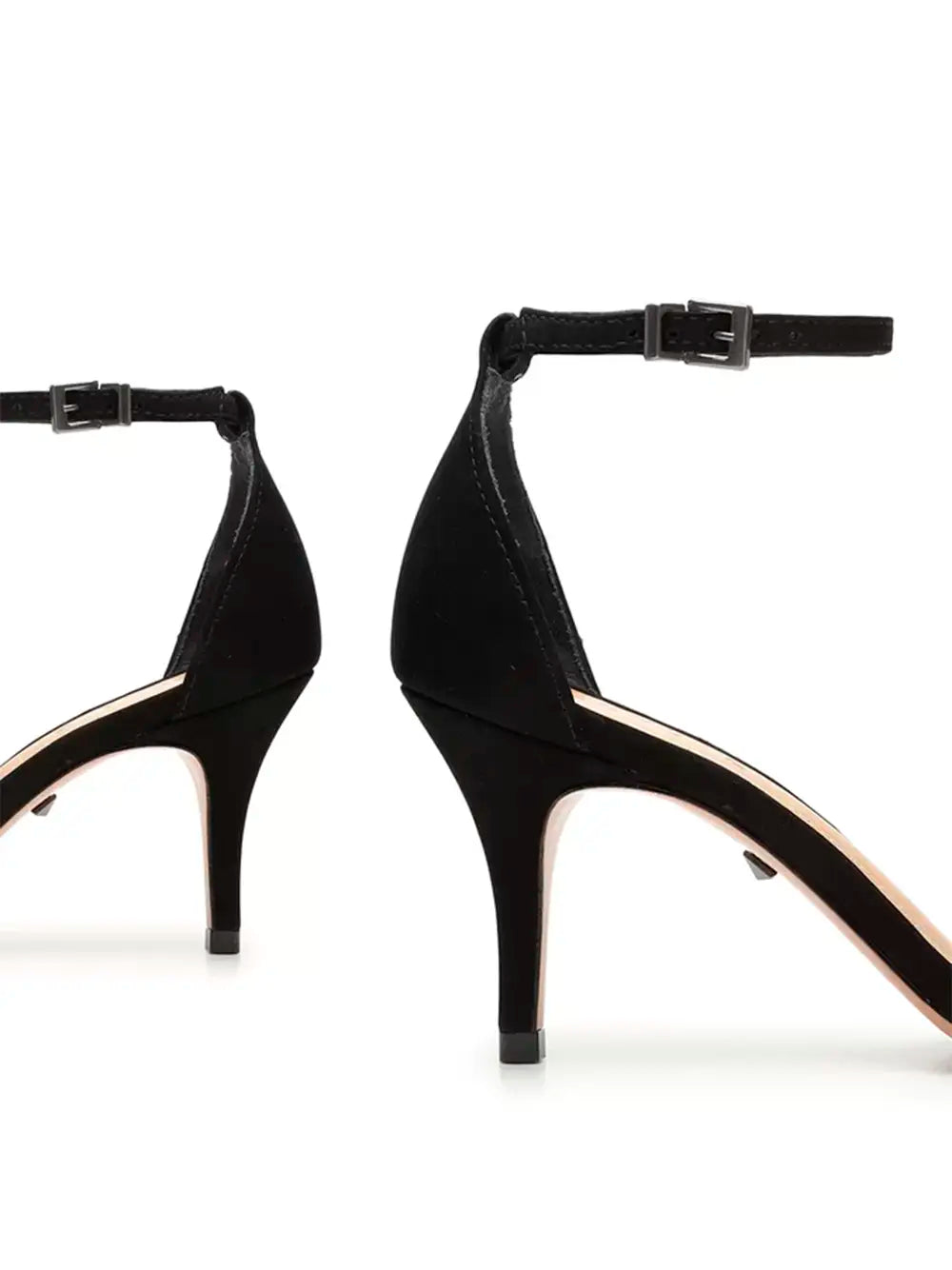 Black Suede Schutz Sandals with Stiletto Heel