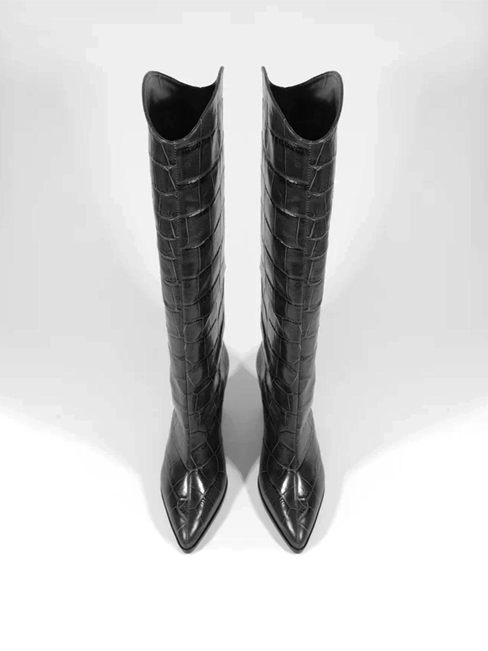 Bota Schutz em Animal Print Preto e Cano Alto