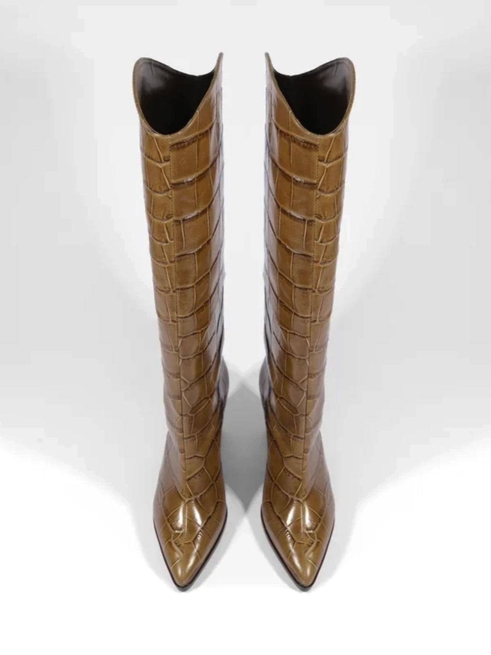 Bota Schutz em Animal Print Castanho e Cano Alto