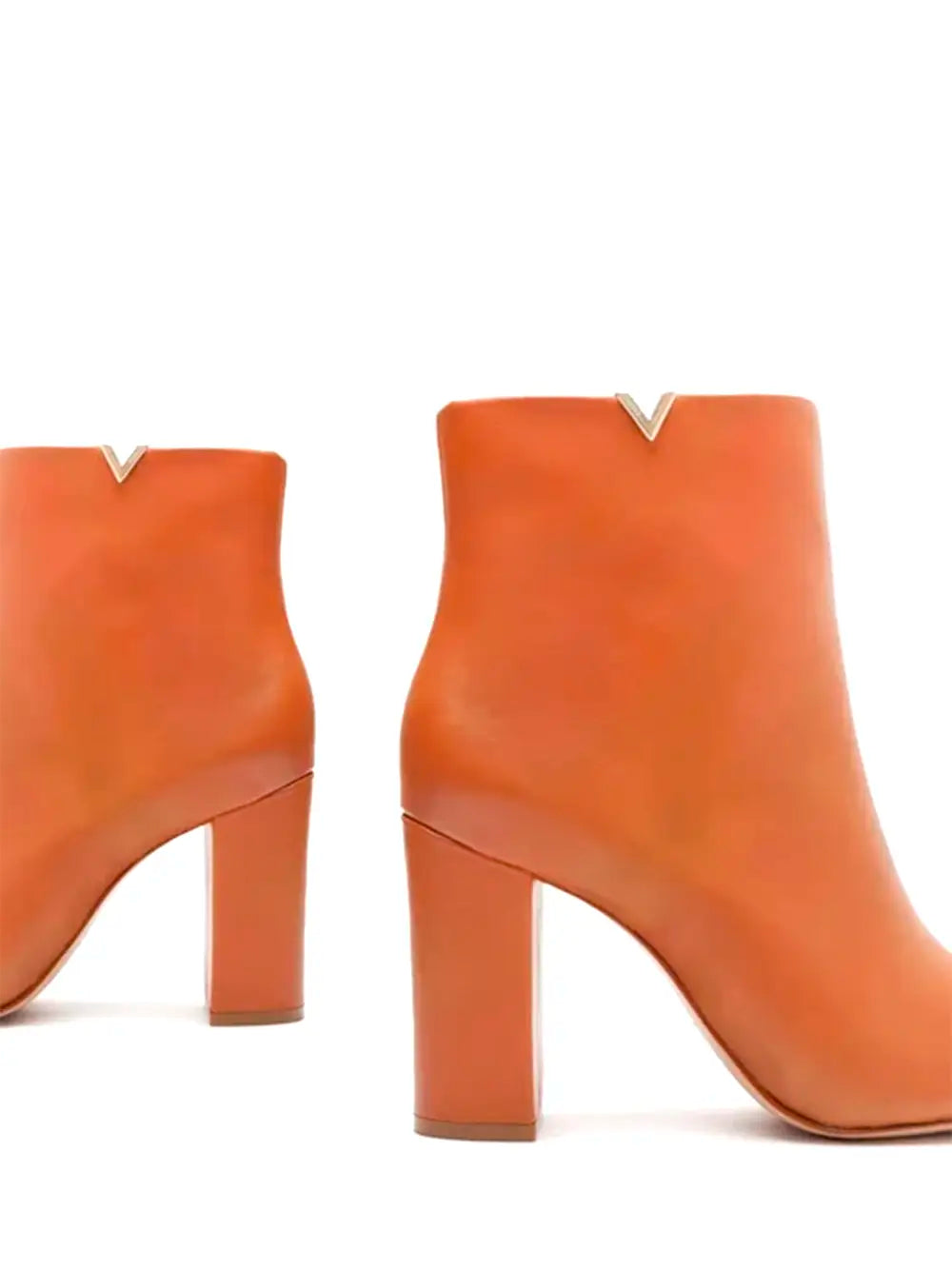 Schutz Camel Leather Block Heel Boots