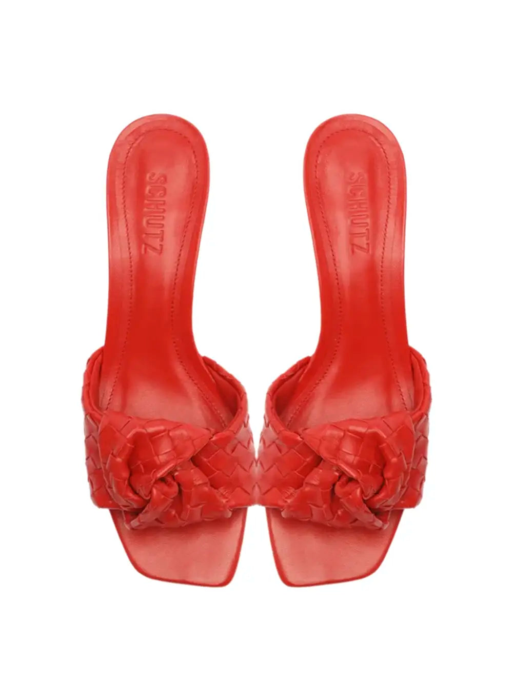 Schutz Red Leather Mule with Knot