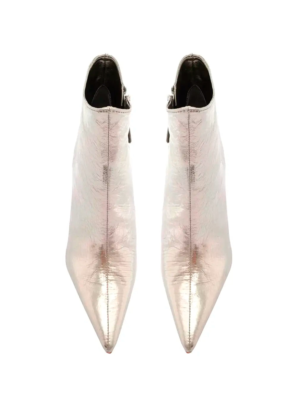 Schutz Silver Leather Stiletto Boot