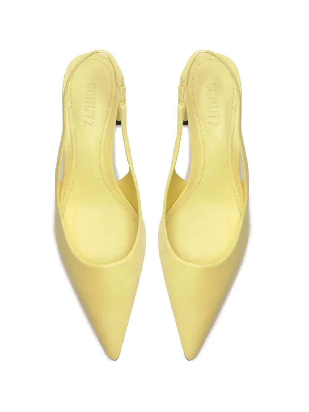 Scarpin Schutz em Pele Amarela e Tira