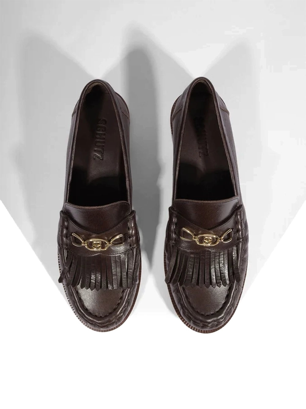 Loafer Schutz em Pele Castanha