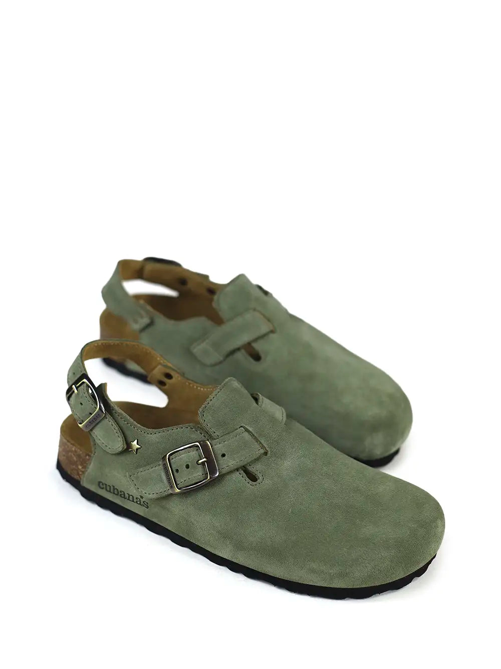 Sofia Green Suede Sandals