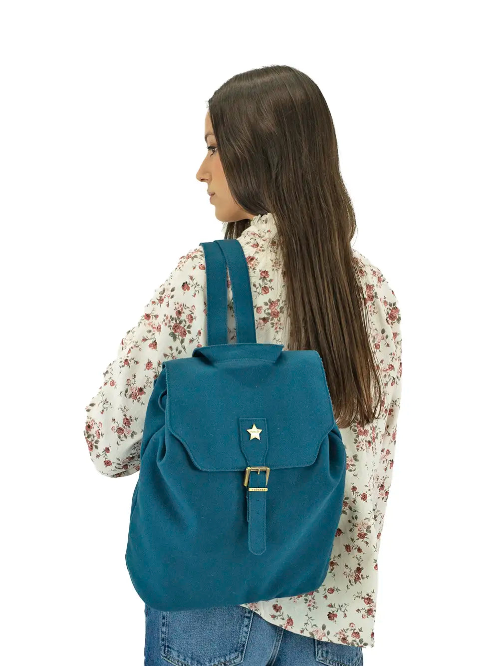 Mochila em Burel Azul