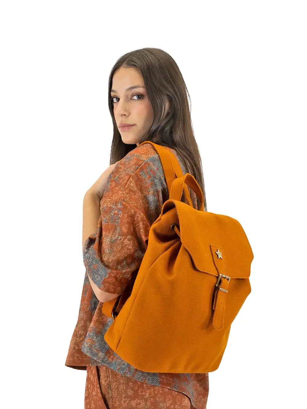 Mochila em Burel Laranja