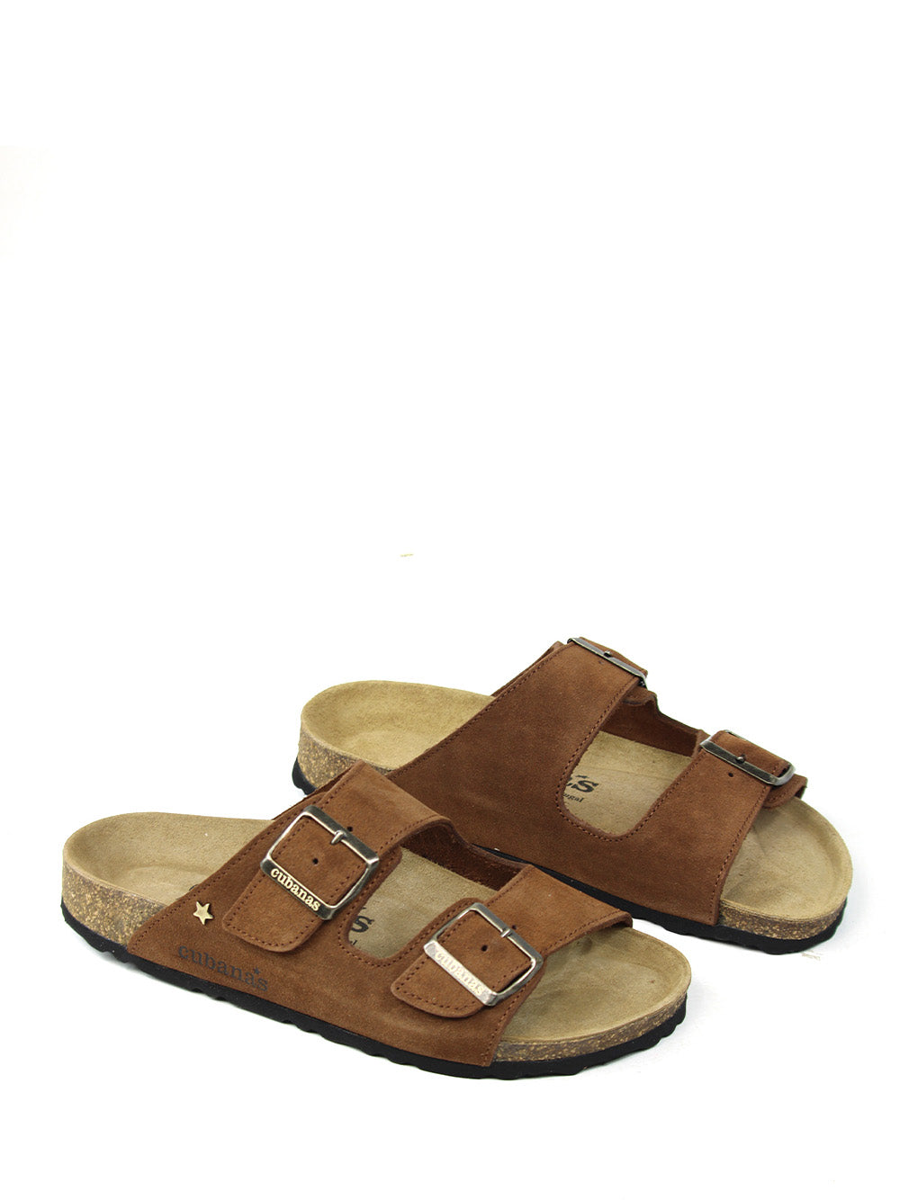 Men's Brown Suede Two-Strap Sandals