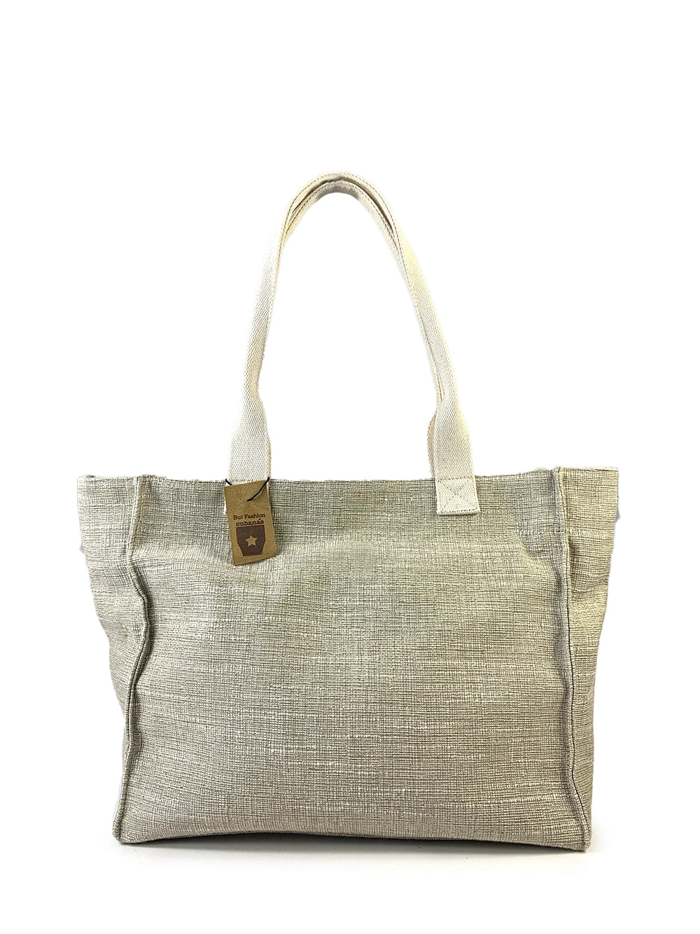 Bolso de playa de tela beige