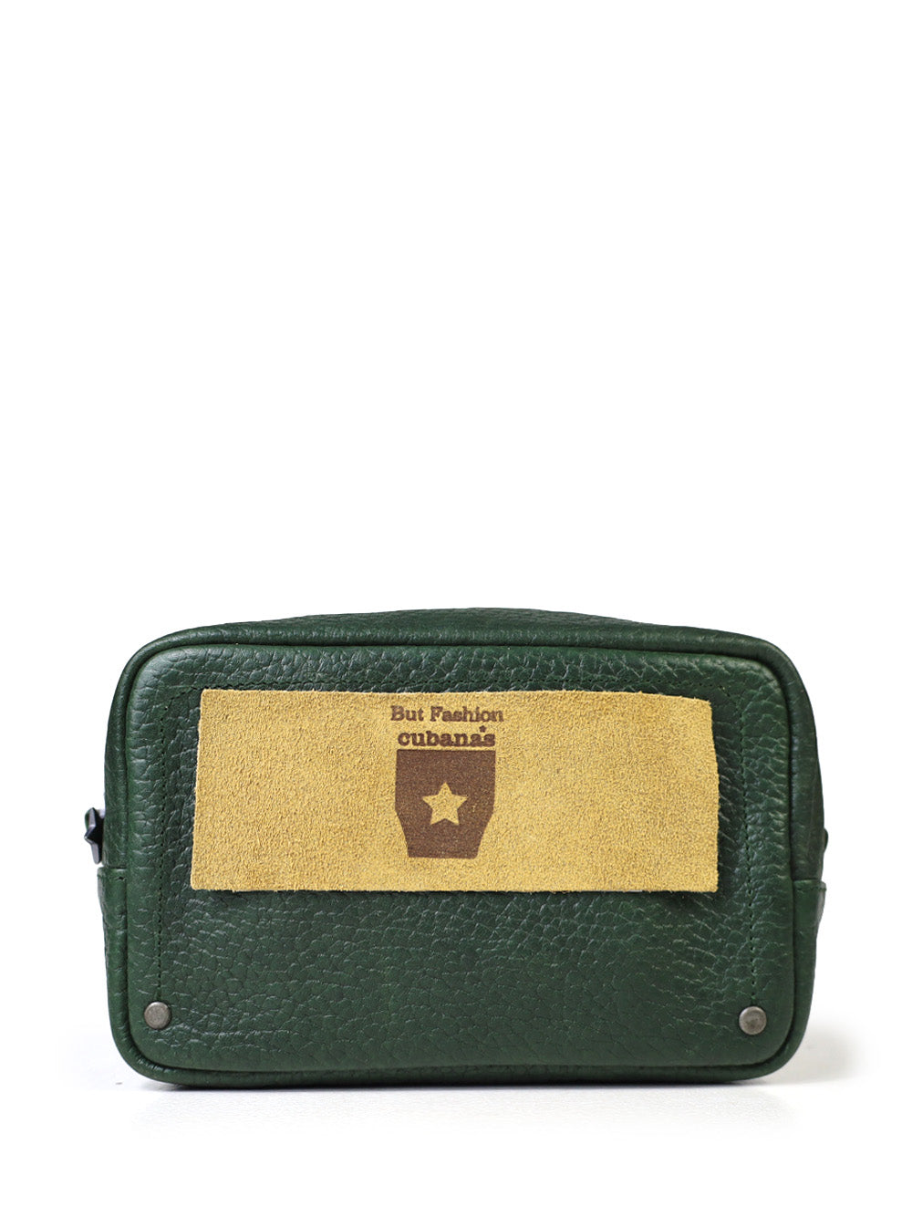 Men's Green Leather Handbag