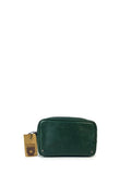 Bolso de mano para hombre de piel verde
