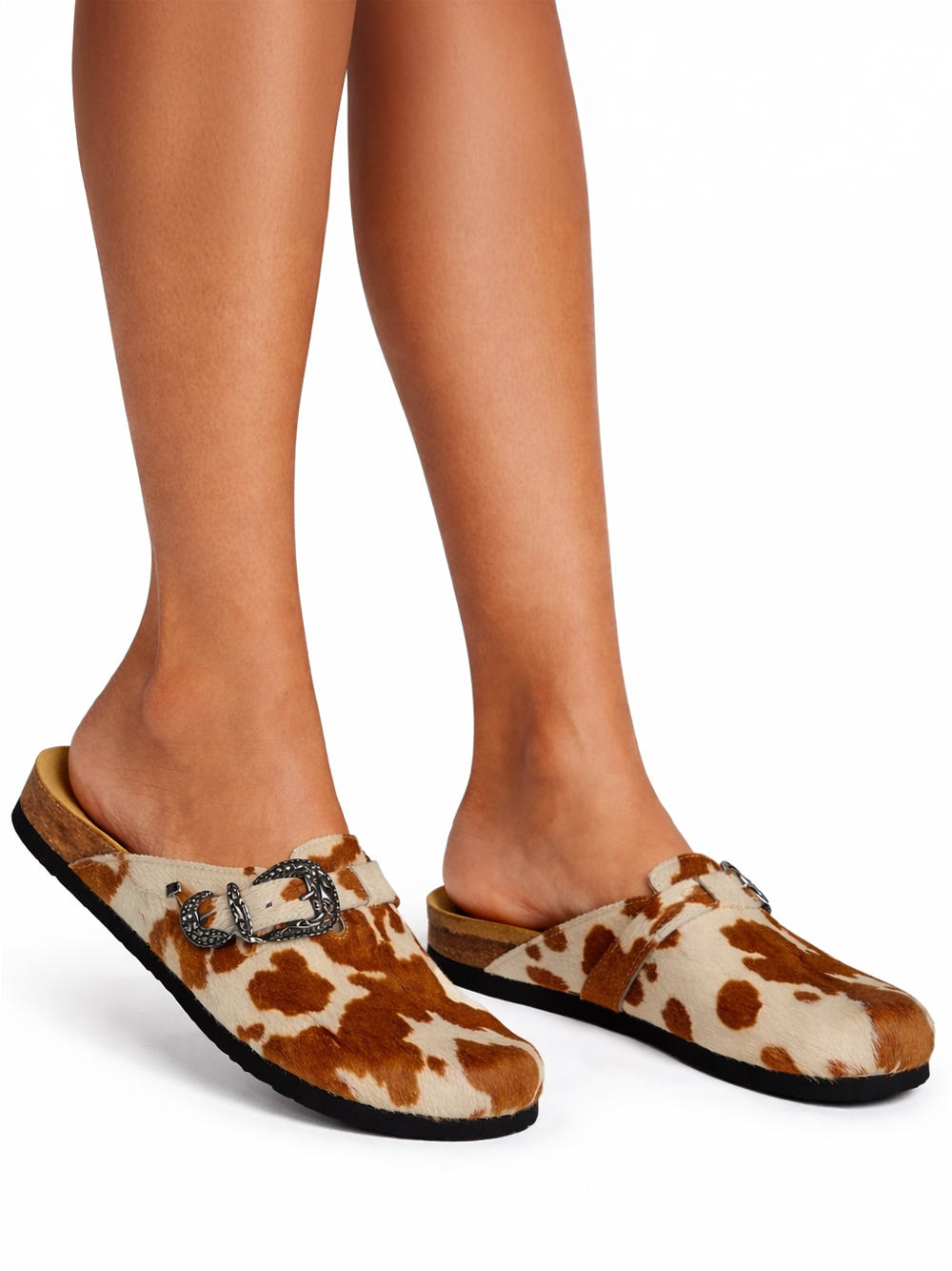 Maria Animal Print Cow Sandal